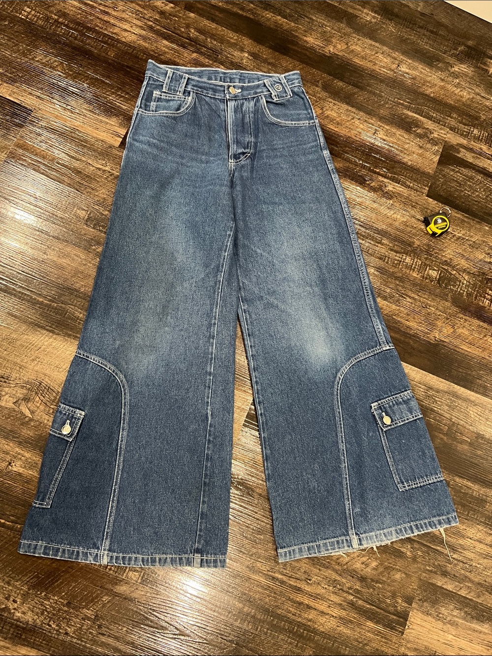 Vintage Rave Skater Wide Leg Cargo Denim Jeans
